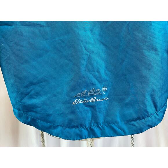 Eddie Bauer Jacket Girl Zip Front Windbreaker with attached Hood Blue XS - Picture 10 of 12